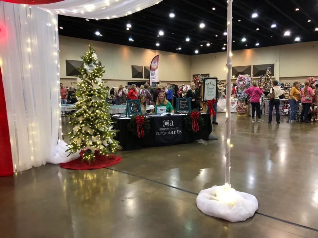 Craft vendors set up at a previous Christmas Connection event.